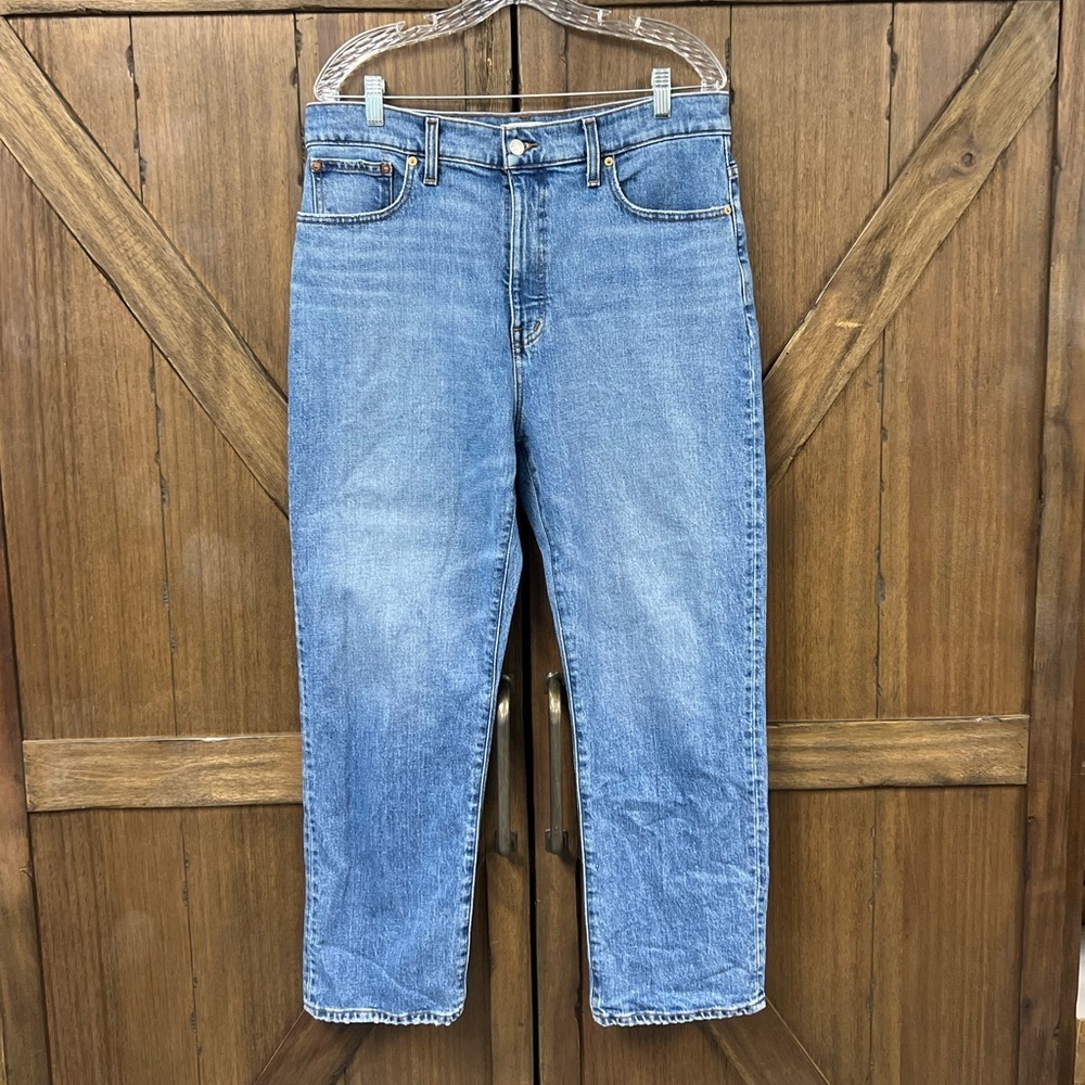 Madewell 90's Straight High Rise Crop Denim Jean Hazeldell Wash Size 31 - Picture 5 of 10